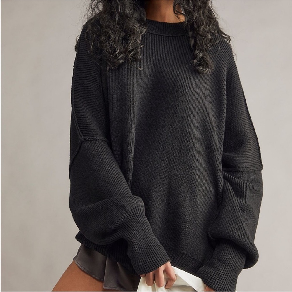 Free People Easy Street Tunic Sweater Black Extra Small - Picture 7 of 7